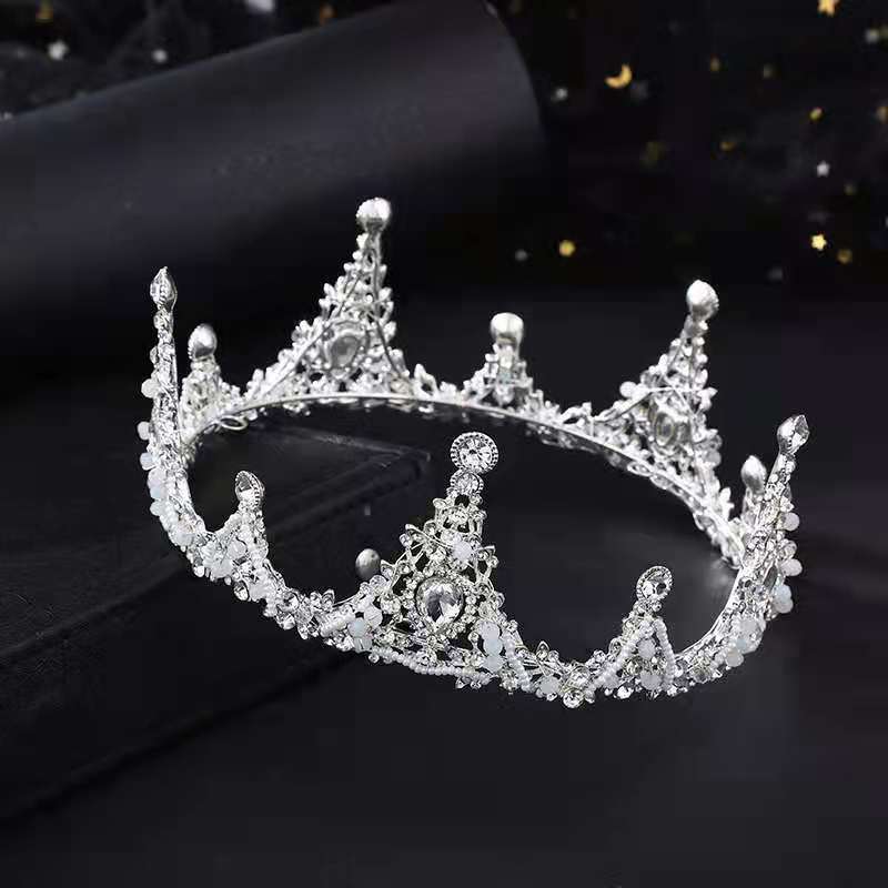 Bridal Crown Internet Celebrity Friends Friends Girlfriends Gift Round Crown 18-Year-Old Adult Gift Headgear Rhinestone Crystal Crown