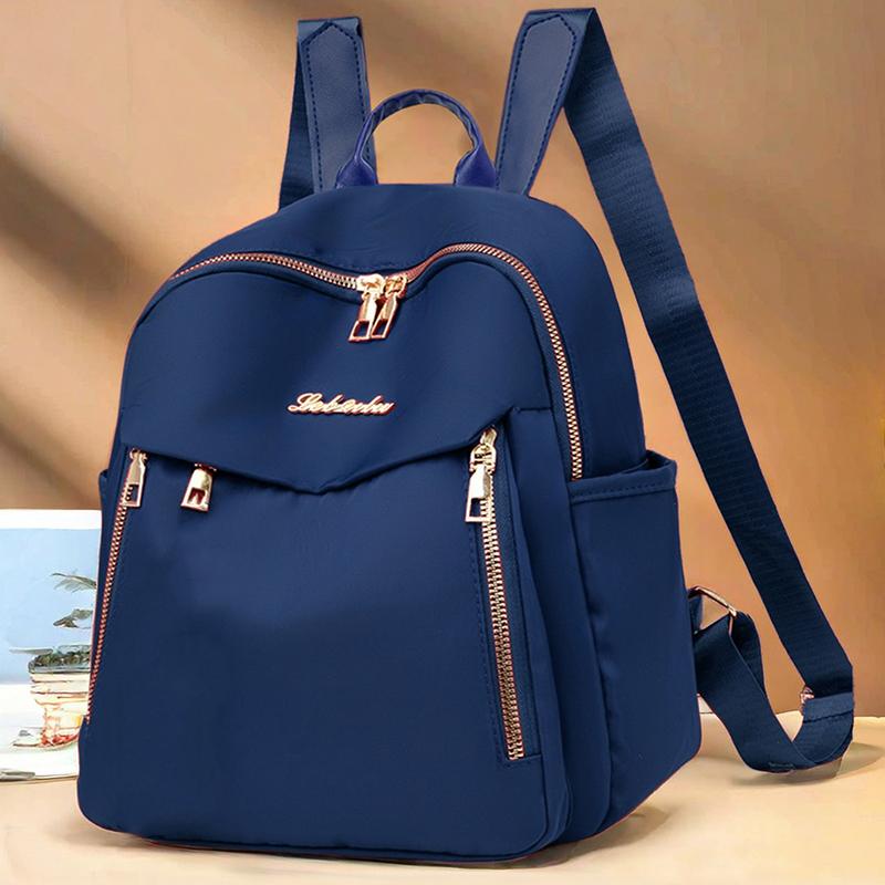 1PC Women Fashion Casual Daypacks Large Capacity Solid Color Backpacks Travel Double Shoulder Bag