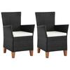 Day and Night - Day and Night Garden Chairs 2 Units with Black Synthetic Rattan Cushions