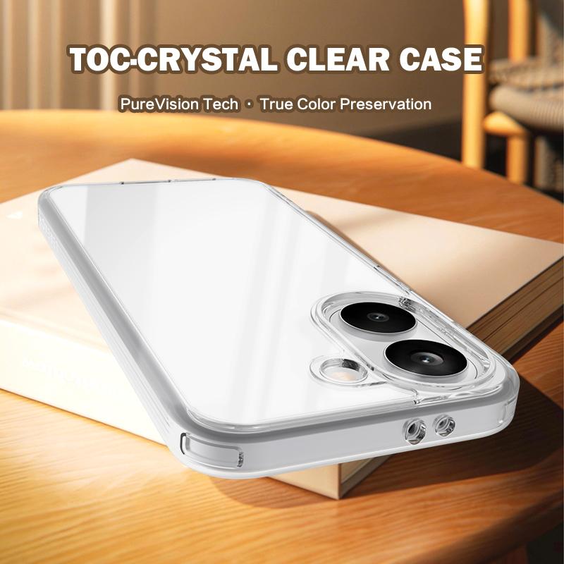 LeReach TOC Прозрачный чехол для Xiaomi Poco X8 Pro Ультратонкий Мягкий ТПУ + Акриловая задняя панель Защита задней крышки 360
