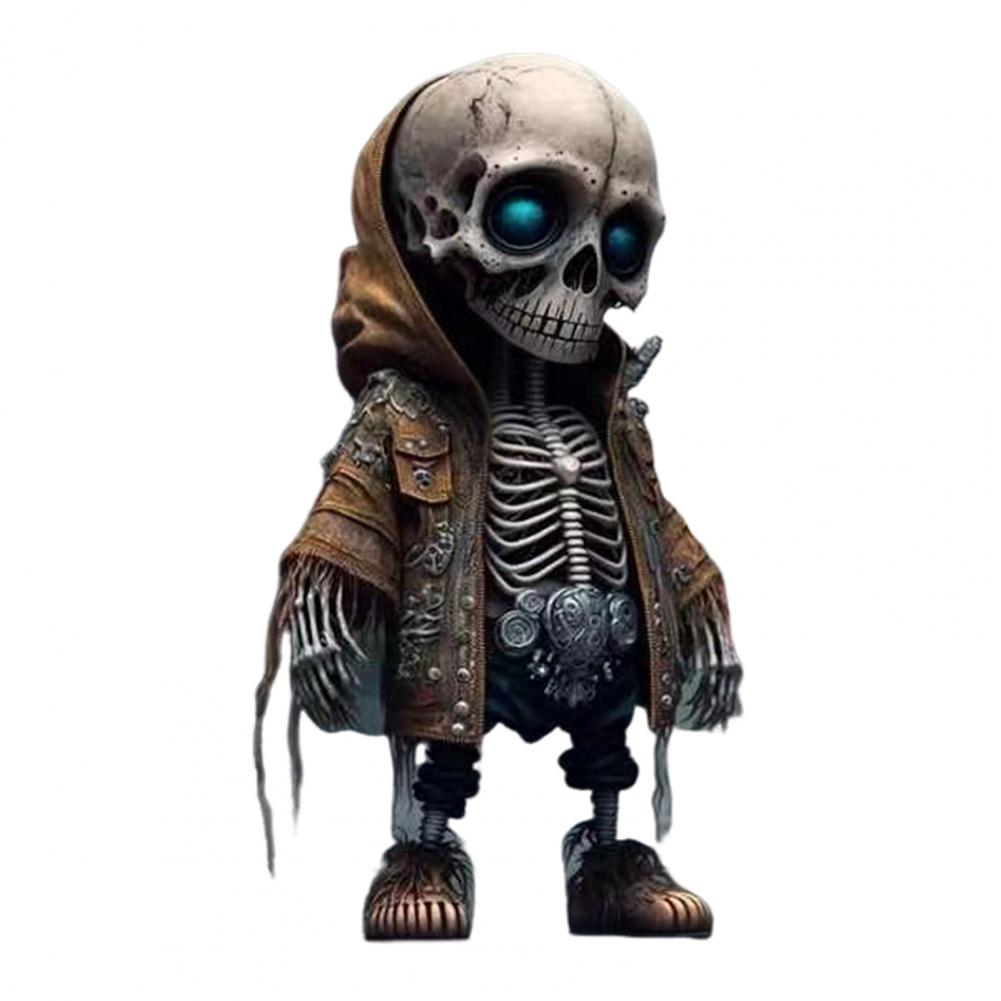 Stylish Skeleton Statue Skeleton Figurine Home Decor Halloween Skeleton Figurines for Home Office Decor Small Resin for Desk