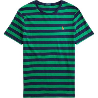 Мужская футболка-поло Custom Slim Fit в полоску, вязаная, с коротким рукавом, 710823560-003