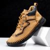2025 Autumn New Men's Mid-top Martin Boots Foreign Trade Large-size Men's Leather Boots Hand-sewn Retro Warm Men's Boots
