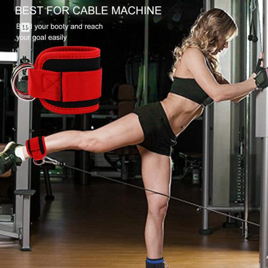 2 шт. манжеты для фитнеса на щиколотке с D-образным кольцом, регулируемые для мужчин и женщин, упражнения на бедра, силовые тренировки, эспандер, аксессуары, ремни на щиколотке, тренировки в домашнем спортзале