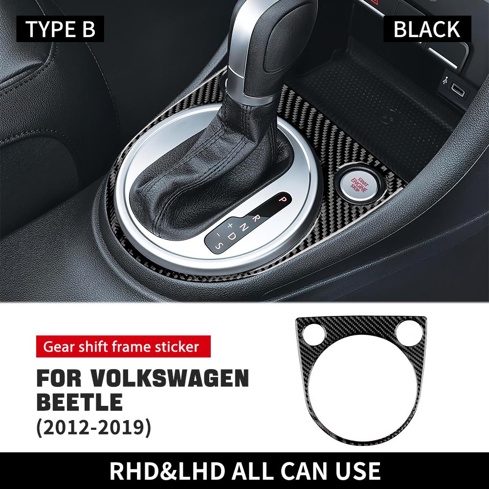 Настоящее мягкое углеволокно для Volkswagen Beetle 2012 2013 2014 2015 2016 2017 2018 2019 Наклейка на панель переключения передач автомобиля Аксессуары