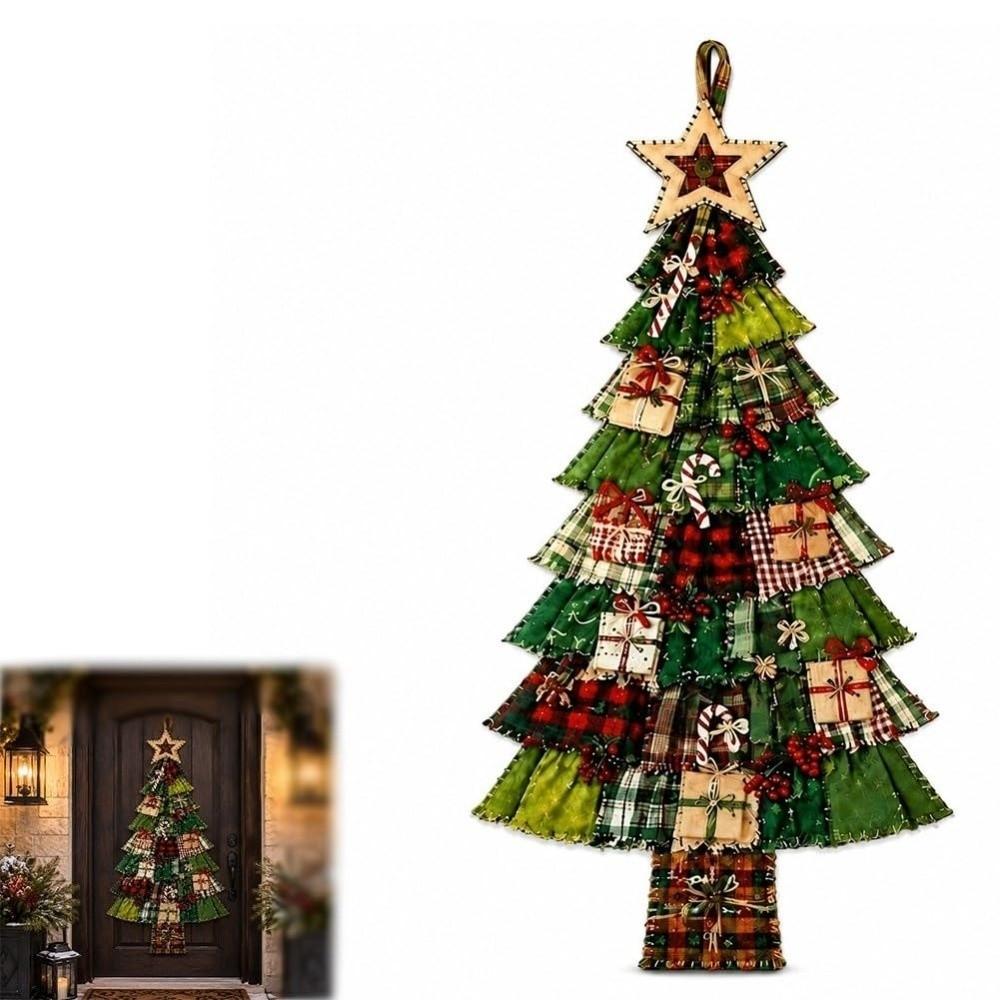 Vintage Oversized Fabric Christmas Tree Handmade DIY Christmas Patchwork Craft Kit Christmas Gift