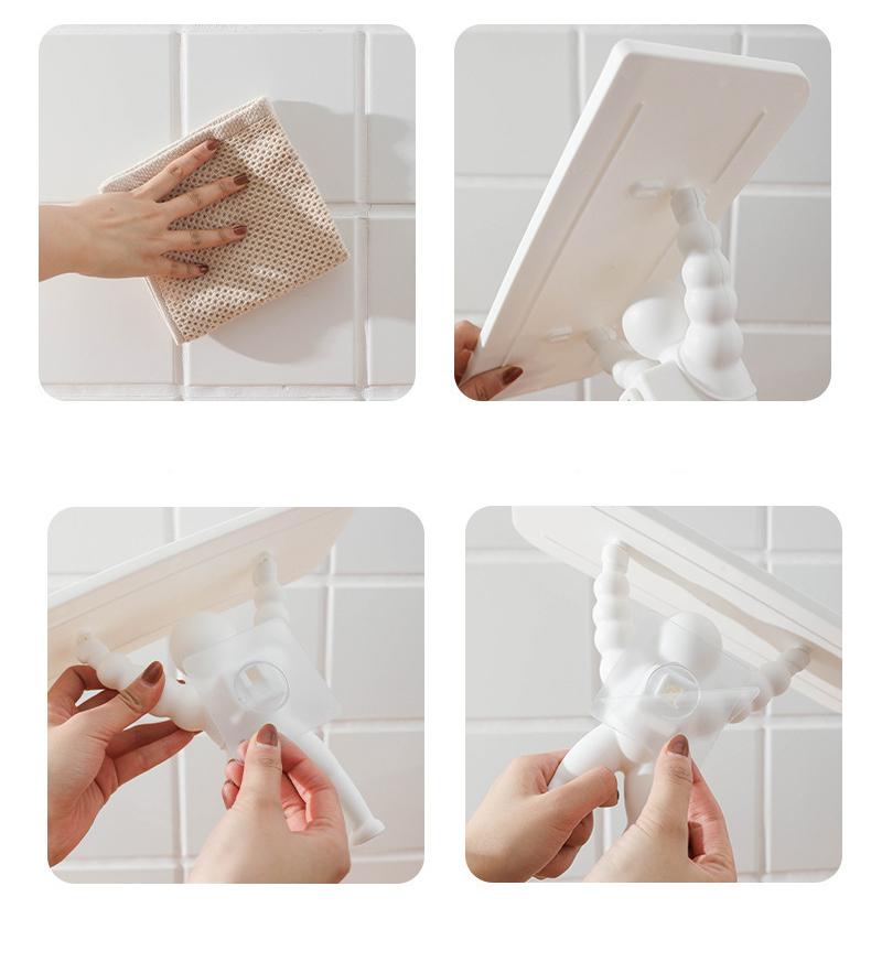 Настенные полки для моделирования космонавта, полка для ванной комнаты, подвесная корзина для душа, держатель для шампуня, туалет, кухонная стойка для хранения приправ