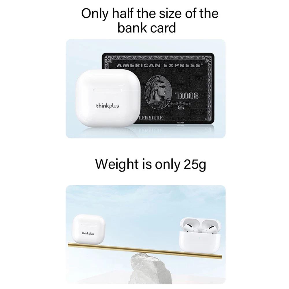 Lenovo Беспроводные наушники LP40 TWS с сенсорным управлением, функцией громкой связи, стереозвуком, шумоподавлением, водонепроницаемые гарнитуры с бинауральным дизайном и микрофоном