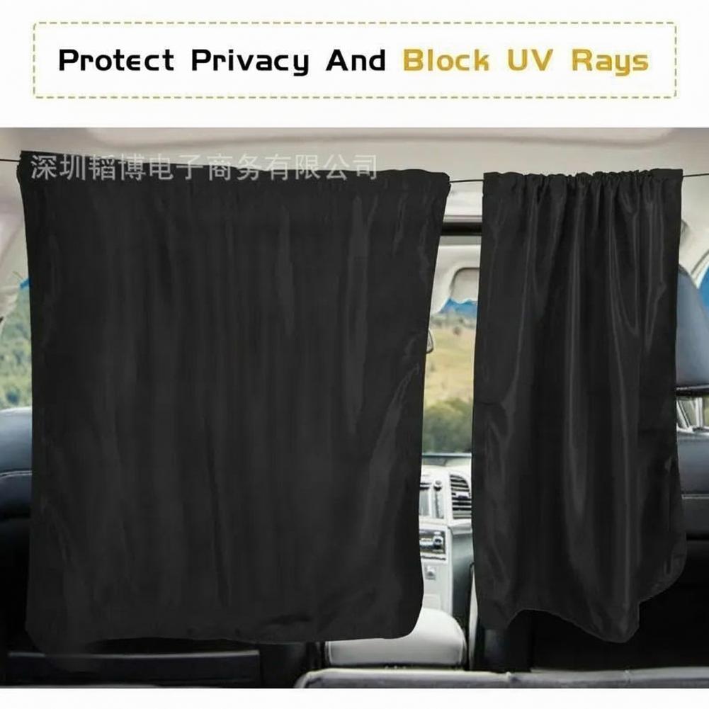 4Pcs Car Privacy Curtains Universal Divider Curtain Between Rear Seat Auto Blackout Sun Shades Side Window Covers Accessories