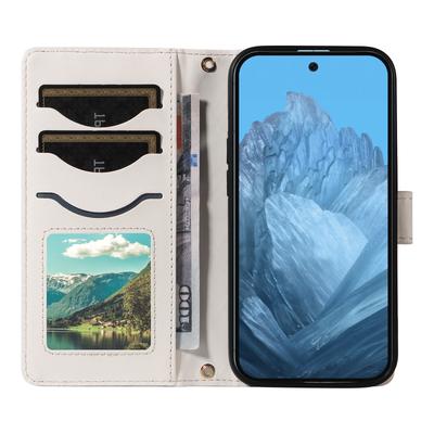 Для Google Pixel 10 Pro/10/9 Pro/9 Чехол Кошелек Ромбовидный Кожаный Чехол для Телефона с Плечевым Ремешком, Ремешком на Запястье