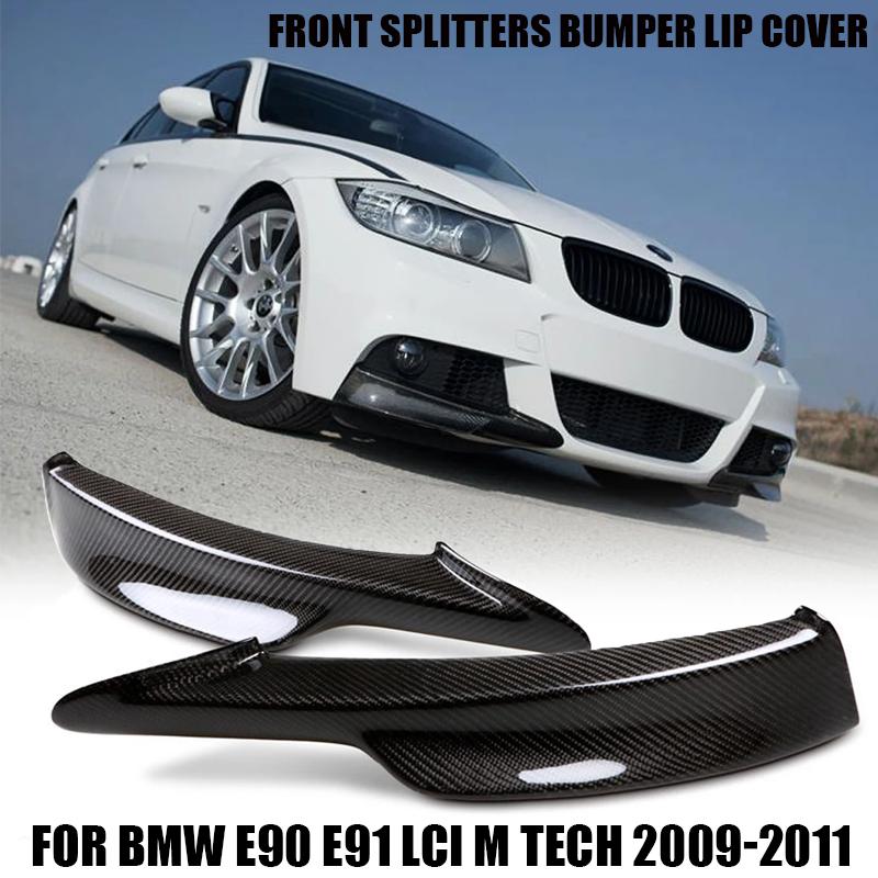 Для BMW аксессуары 3 серии E90 E91 328i 325i LCI M-Tech Sports 2009 2010 2011 2012 Передние сплиттеры бампер губы крышки Carbon Lo
