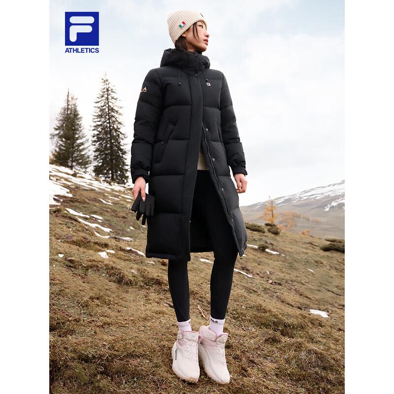Fila Женская длинная парка с капюшоном, 90% гусиного пуха