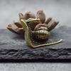 Retro Pure Copper Mini Snail Statue, Tea Pet Tea Ceremony Collection Decoration, Desktop Tea Play Small Ornaments