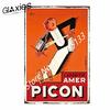 АПЕРИТИВ AMER PICON Винтажная Жестяная Табличка для Бара Клуба Настенное Украшение Ремесла винтажный металлический настенный декор