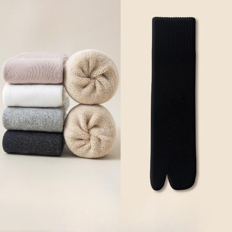 Two-toed Sock Children's Winter and Autumn Padded and Thickened Warm Extra-thick Thumb-separated Toe Socks Winter Long Socks