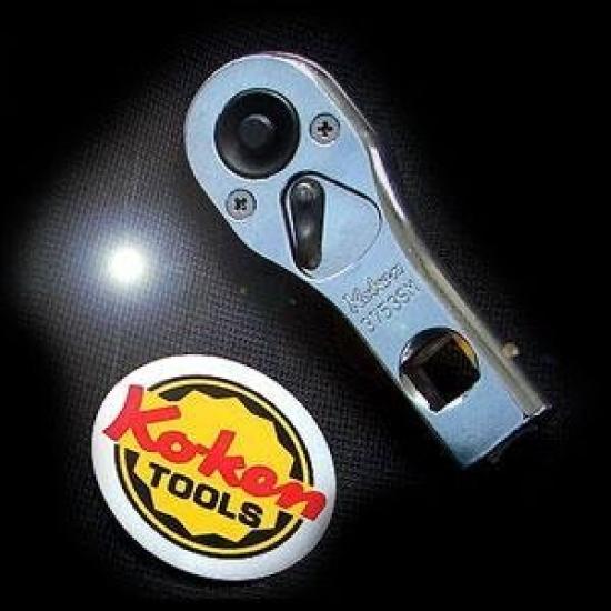 Koken Square Overall Length 3753SMB 3/8" (9.5mm) Push-Button Multi-Ratchet, 81mm,