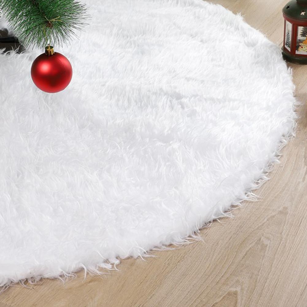 Christmas Tree Skirt Round Faux Fur Christmas Tree Skirt Fluffy Soft Thick Plush Tree Skirt for Holiday Winter Decor