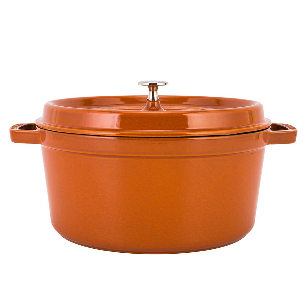 Staub Pico Cocotte Round 28cm Cinnamon 11028806 Pot Enamel Pot Rund Brater Cinnamon Pico Cocotte Stylish Pot Pan Cookware Kitchen Supplies [Staub]