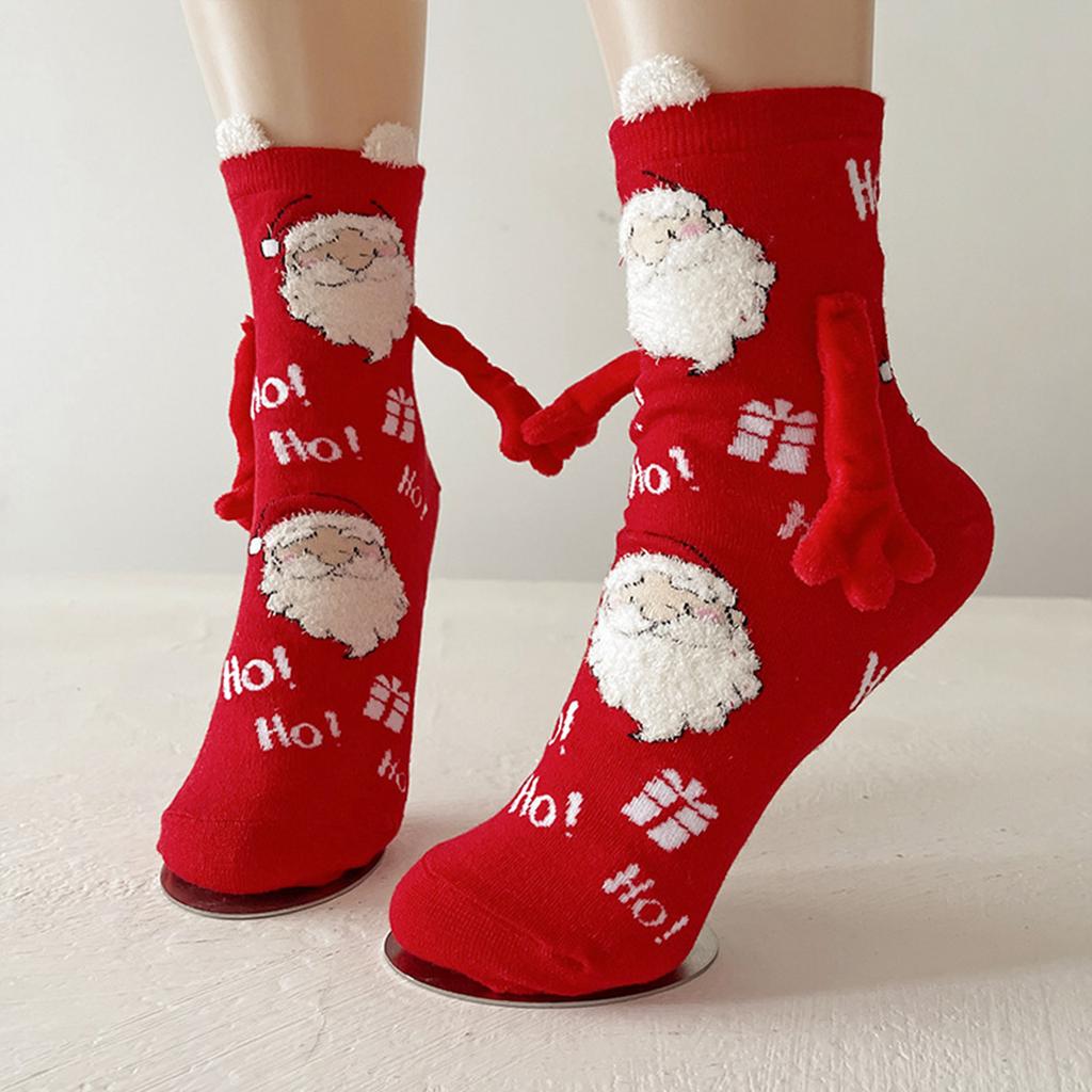 Christmas Adult Magnetic Hand In Hand Socks Personalized Socks For Indoor And Outdoor Use, Paired With Christmas Atmosphere Clothing