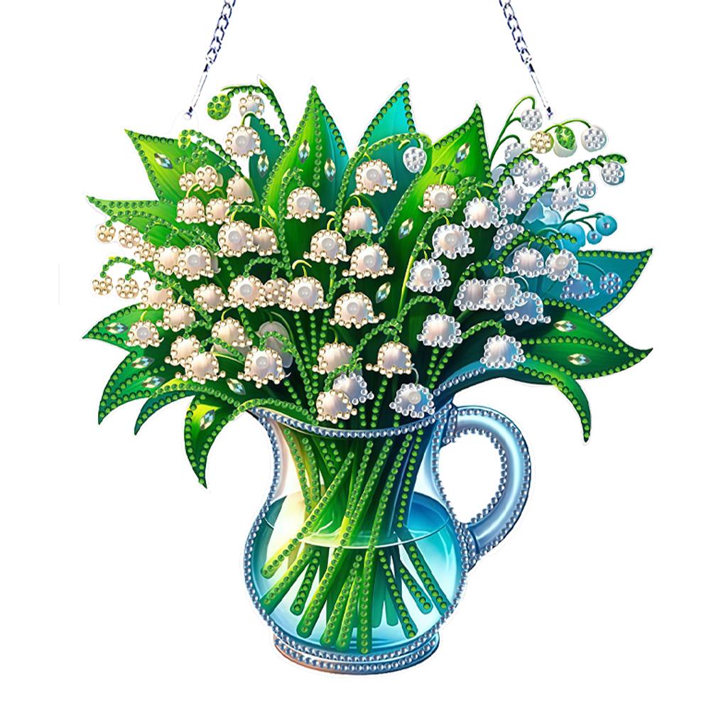 Acrylic Special Shape Flowers 5D DIY Diamond Painting Dots Pendant Rhinestone Diamond Art Pendants Diamond Painting Ornaments