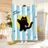Арт C-Cute Полосатый Котенок Повседневное Плед Легкий 240 г Фланелевое Одеяло Мягкое Для Кожи Для Летнего Охлаждения