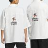 adidas Совместный бренд X Seebin SS23, однобортная однобортная рубашка с короткими рукавами и принтом логотипа, топы унисекс, розовый, белый IA8100