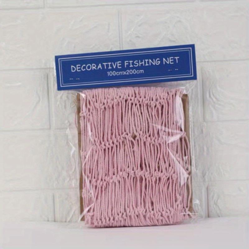 1Pc Mediterranean Decorative Fishing Net, Thick Cotton and Linen Rope Shell Net Background Wall Creative Photo Decorative Hanging Net