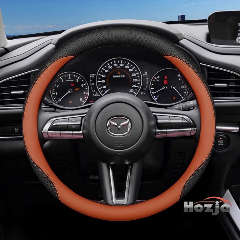 Кожаная накладка на руль автомобиля для Mazda 2 3 CX5 CX30 CX3 CX60 CX90 2025 2026 Аксессуары для интерьера