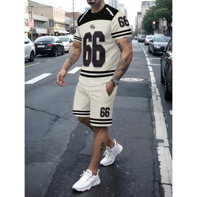 Мужской летний комплект из 2 предметов моды повседневная одежда модный принт костюм