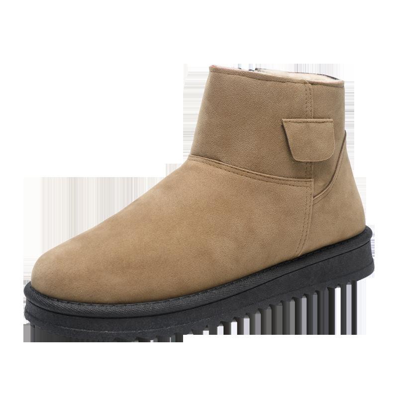 Зимние ботинки Zhongbang Интернет-знаменитости пара с той же зимней обувью из коровьего бархата, водонепроницаемые, теплые, одна педаль, толстый бархат, теплые мужские ботинки