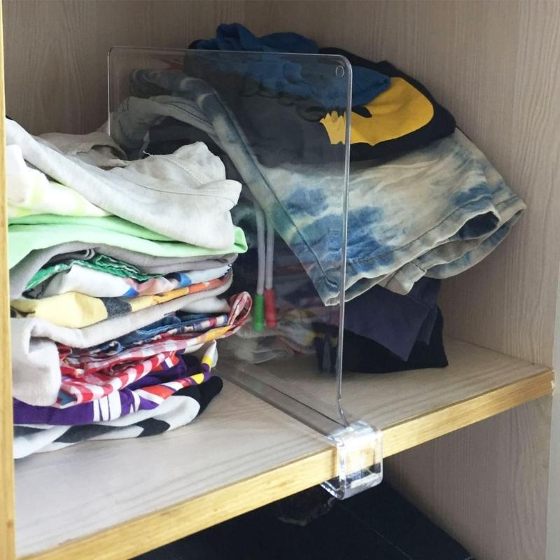 1/2/4pcs Acrylic Dividers Shelf Divider for Closets Organizer Shelf Dividers Closet Separators Bookcase Shelf Divider