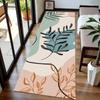 Minimalist Plant Themes Runner Rug Geometry Line Leaf Print Non-Slip Soft Mat Modern Abstract Home Decor Carpet for Hallway