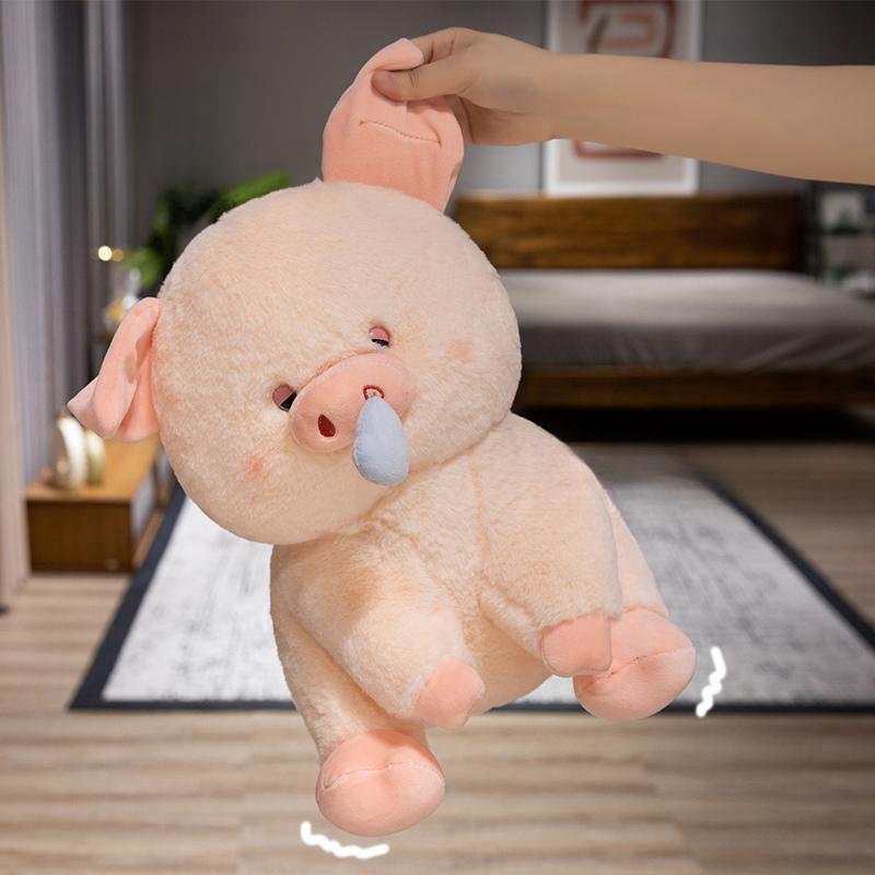 23/35/45cm Simulation Animals with Stretchable Nasal Mucus Pig Fluffty Doll Cute Snotty Pig Plush Toy Kids Birthday Gifts Decor