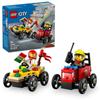 LEGO City Pizza Shop and Fire Truck Race Car Pack Toy Block Educational5678Vehicle Car Mini Car Pretend Play House 60458