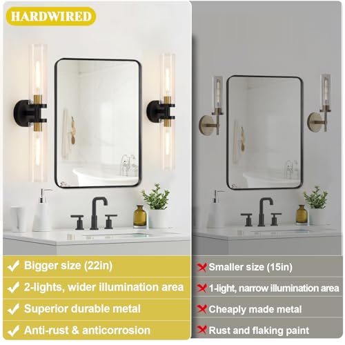 Gold transparent wall lamp set 22 inch simple modern wind E26 wall lamp