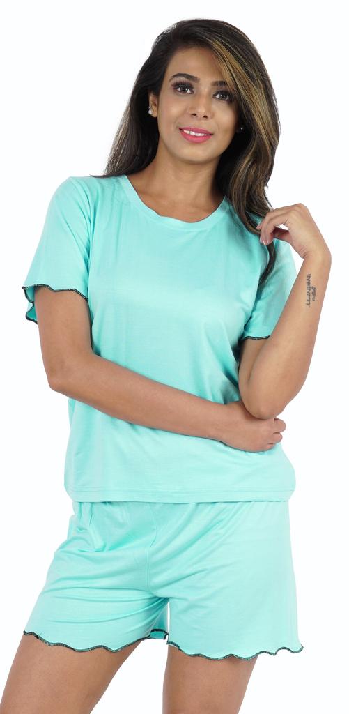 Inkmeso 2 Pcs Sleepwear Sets For Women Short Sleeve T Shirt & Shorts