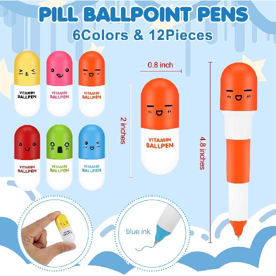 48 Pieces Fun Nurse Pens Set 12 Pcs Syringe Pens 12 Pcs Pill Pens 24 Pcs Blood Bag Sticky Notes Retractable Novelty Ballpoint Pen Cute Ballpoint Pens