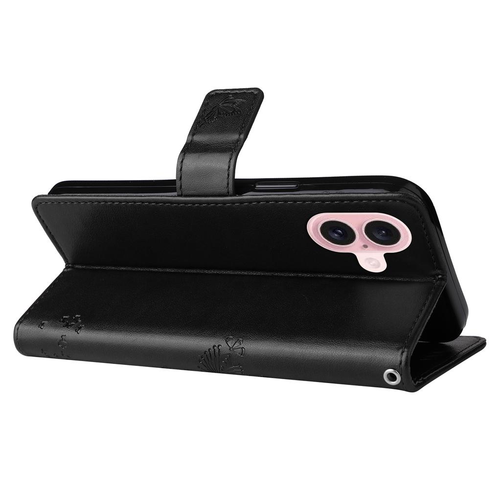 For iPhone 16 Phone Case with Stand Cat Tree Pattern Leather Wallet Mobile Cover