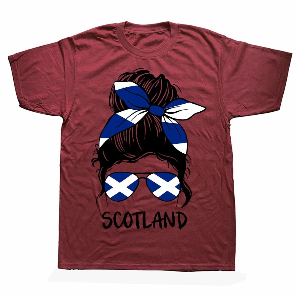 Футболки для девочек из Шотландии, летняя стильная хлопковая уличная одежда с графическим рисунком, футболка с короткими рукавами и шотландским флагом, подарки, одежда унисекс