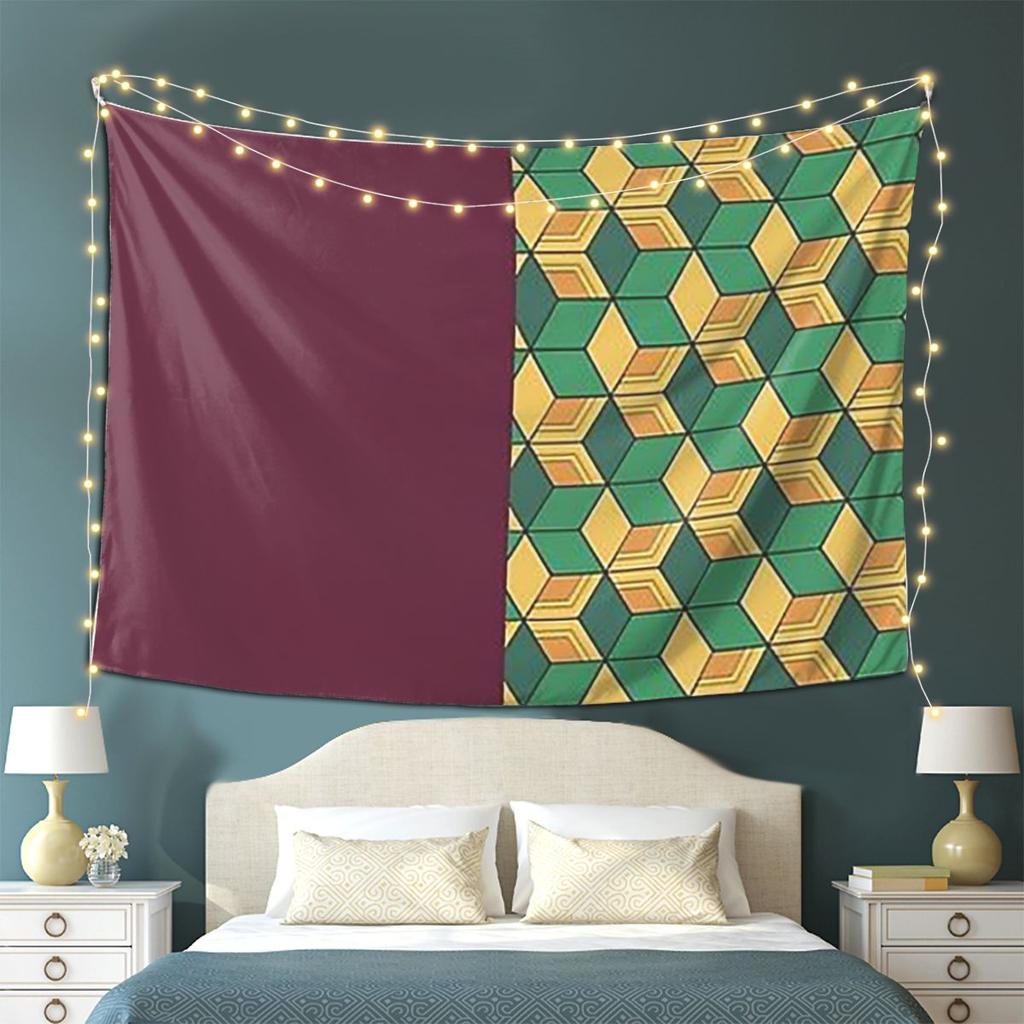 Nezuko Kimono Demon Slayer Kimetsu No Yaiba Anime Tapestry Wall Hanging Aesthetic Home Decor Tapestries for Dorm Room