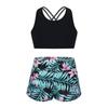 Girls Swimsuit 2PCS Set Racer Back Top with Short Dance Sport Outfits Gymnastics Swimming Clothes