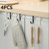 4PCS Hooks Kitchen Cabinet Door Back Hook Hanging Rack Clothes Coat Hat Towel Hanger Storage Hook Bathroom Accessories