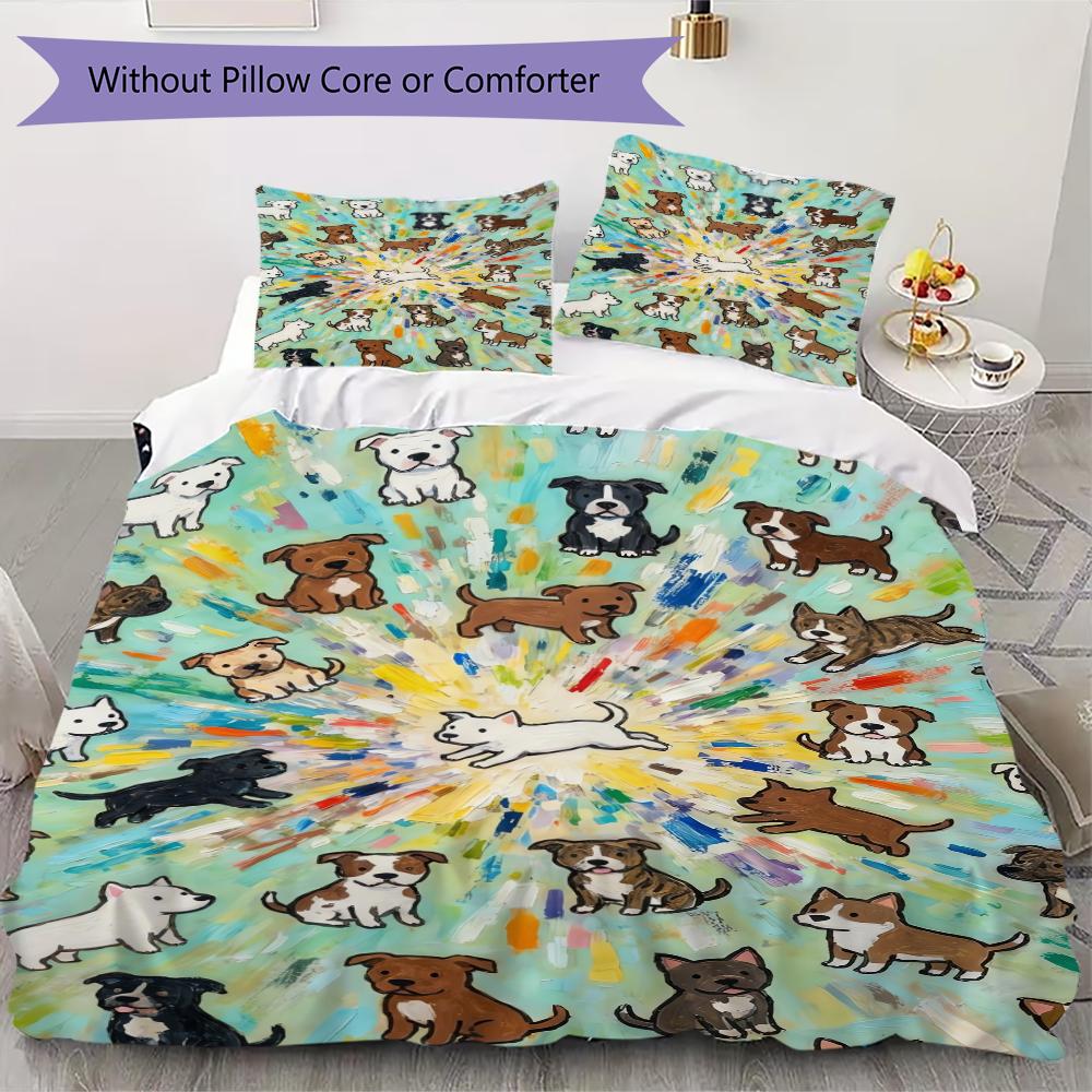 Cute animals Pattern Bedding uilt Set uilt Cover Pillowcase Home Decoration Birthday Gift (1 * duvet cover + 2 * pillowcase without core)