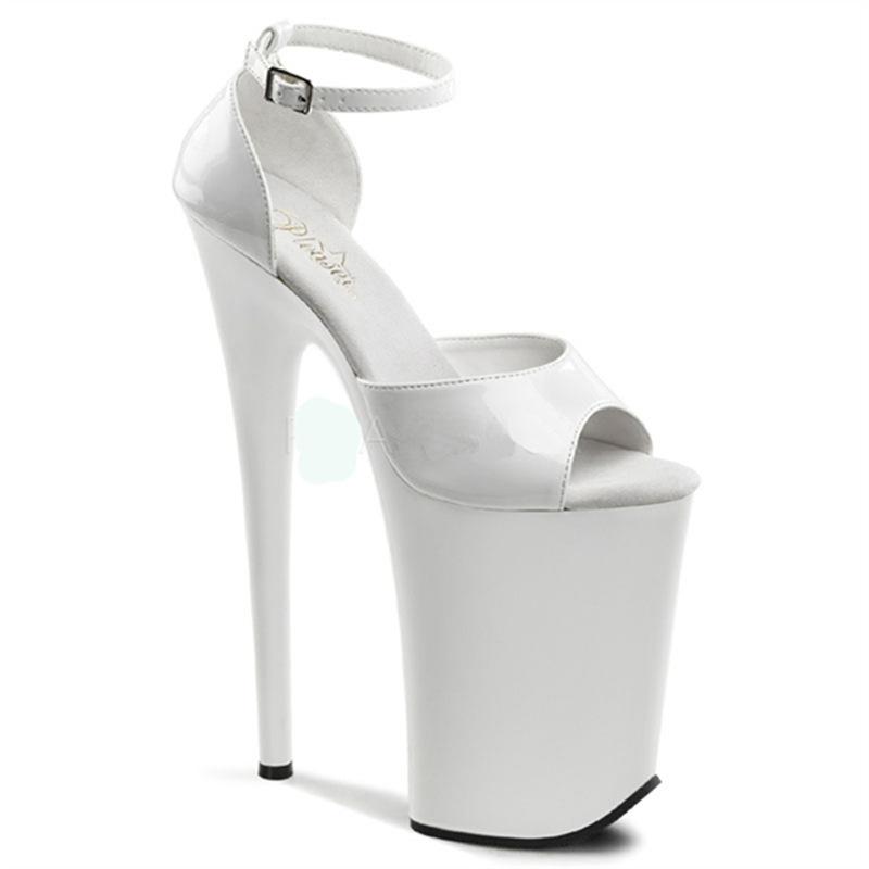 Женские туфли на высоком каблуке из лакированной кожи, однотонные босоножки с заостренным носком, танцевальные туфли на тонком каблуке, каблук 23 см, платформа 13 см, YKC