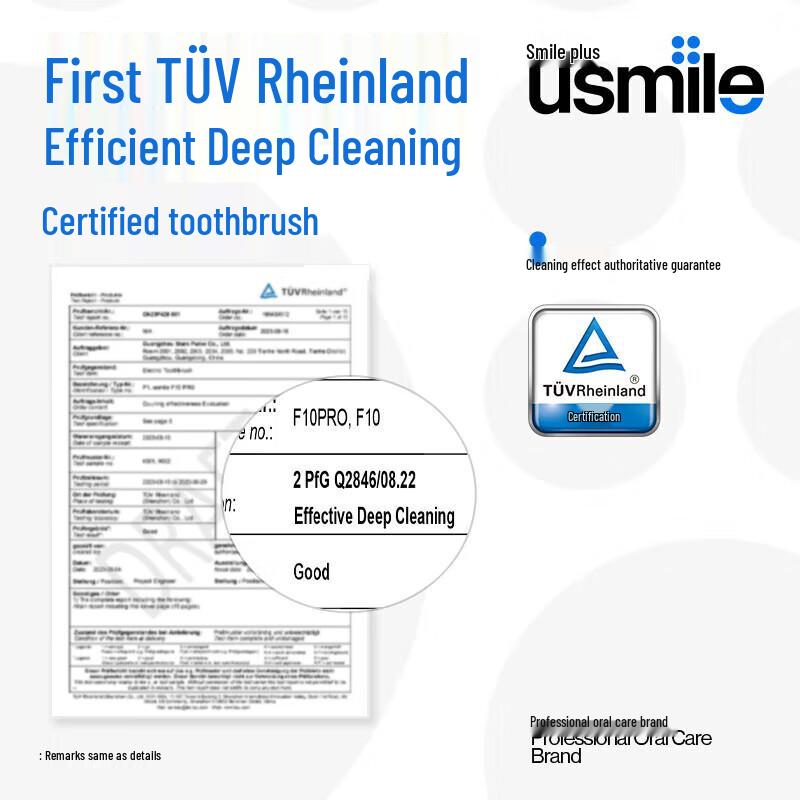 usmile F10 PRO Умная электрическая зубная щетка с двойным экраном, штепсель CN (адаптер в комплекте)