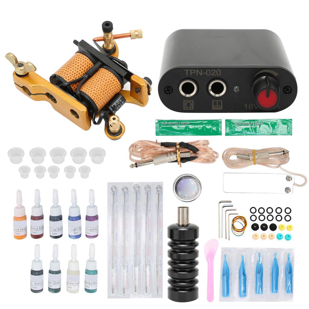 Complete Tattoo Kit Portable Power Supply Disposable Tattoo Needle Ink Pigment Tattoo Accessories