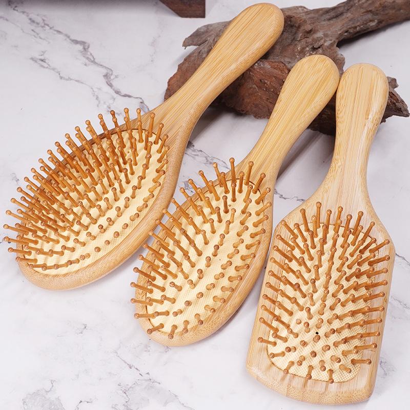 Wood Bamboo Handle Massager Brush Comb Salon Cleaning air Cushion Brush Common Lazer Comb Brush