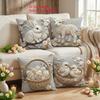 1/4pcs Easter-themed Pillowcases with Bunny Basket Chick Lamb 2d Flat Printing Sofa cushion cover home bedroom room decoration