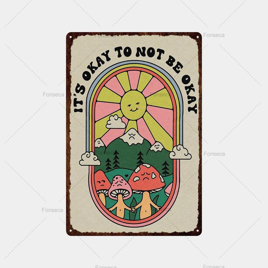 Цветная странная планета, металлическая вывеска, ретро жестяная вывеска, металлический ретро-бар, ретро украшение стены, бар, клуб, человек, отверстие, металлический плакат