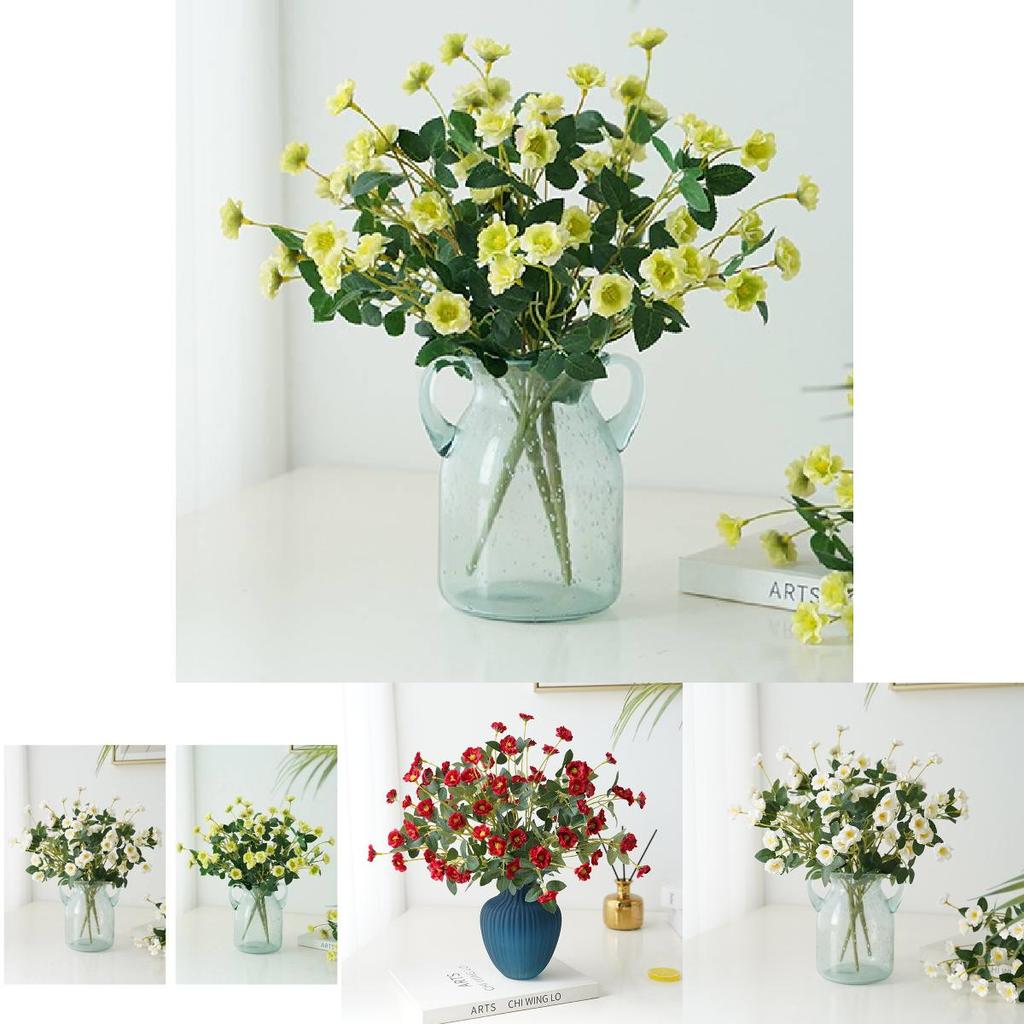 Реалистичный Букет из Шелковых Роз Для Декора Дома Маленькие Искусственные Розы Для Свадебных Центральных Композиций